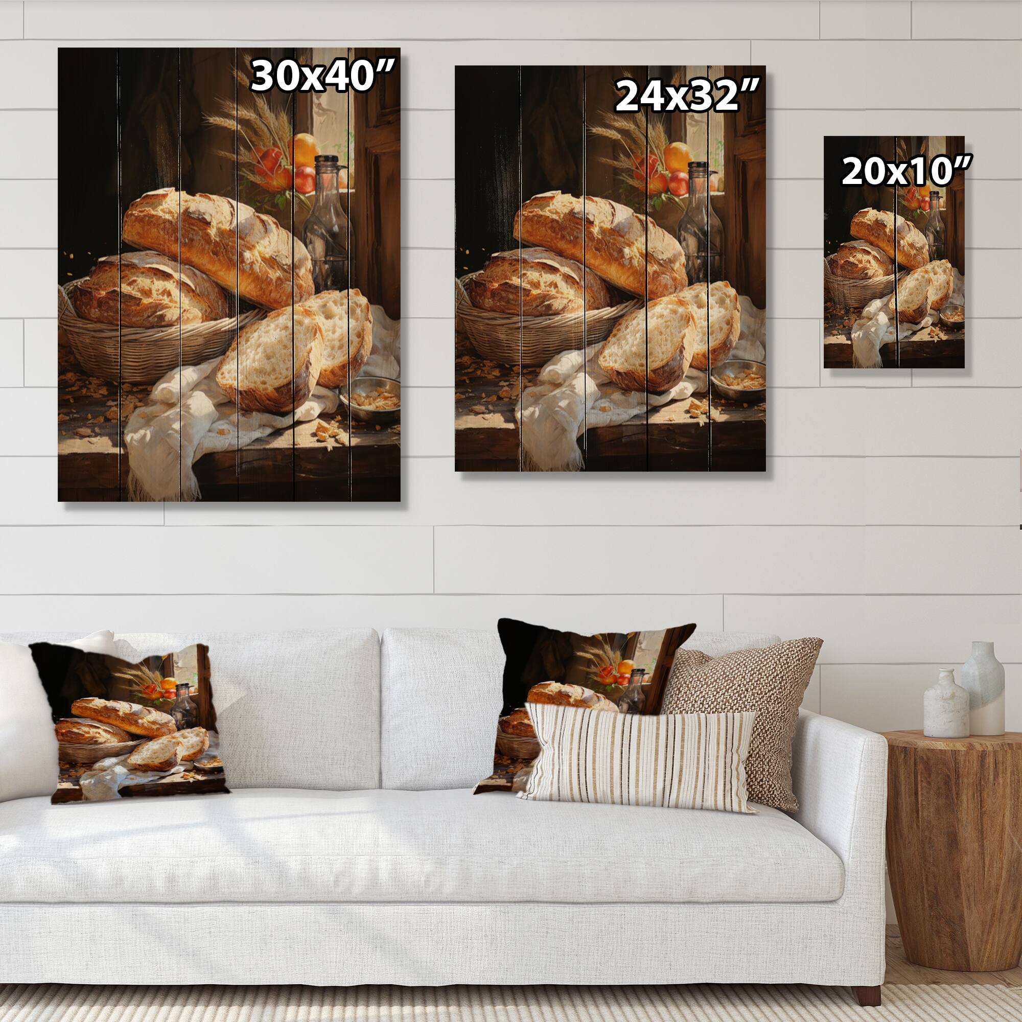 Designart "Food Breads A Rustic II" Food & Beverage Print on Natural